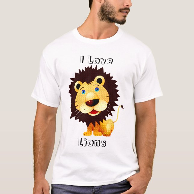 Camiseta Amo El Patrón De Textura De Leones-Diamantes (Anverso)