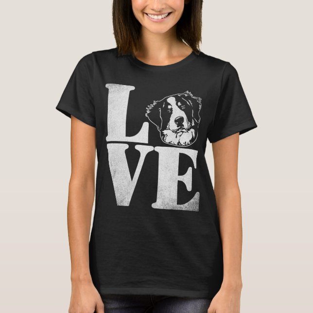 Camiseta Amo el perro de montaña de Bernese (Anverso)