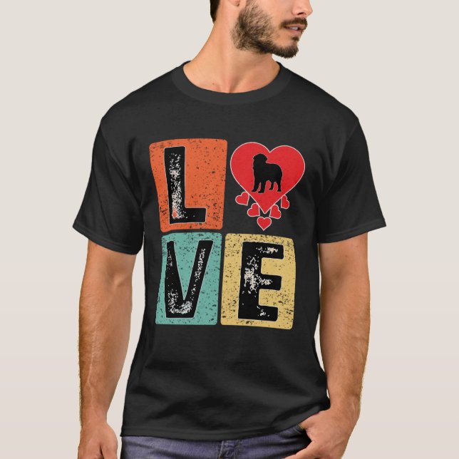 Camiseta Amo el perro de Terranova Día de San Valentín reci (Anverso)