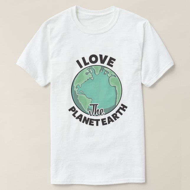 Camiseta Amo El Planeta Tierra (Diseño del anverso)