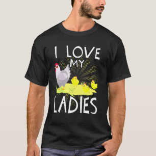 Camiseta Amo el pollo de granjero de mis damas
