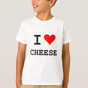 Camiseta Amo el queso (las letras negras)