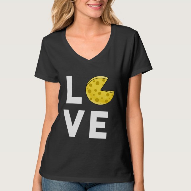 Camiseta Amo el queso  Lindo  Queso  Comida (Anverso)
