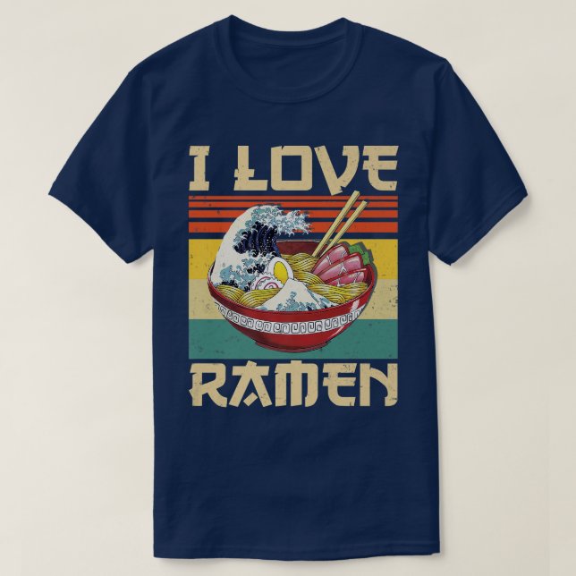 Camiseta Amo el Ramen japonés lindo Kawaii Anime Regalos Ch (Diseño del anverso)
