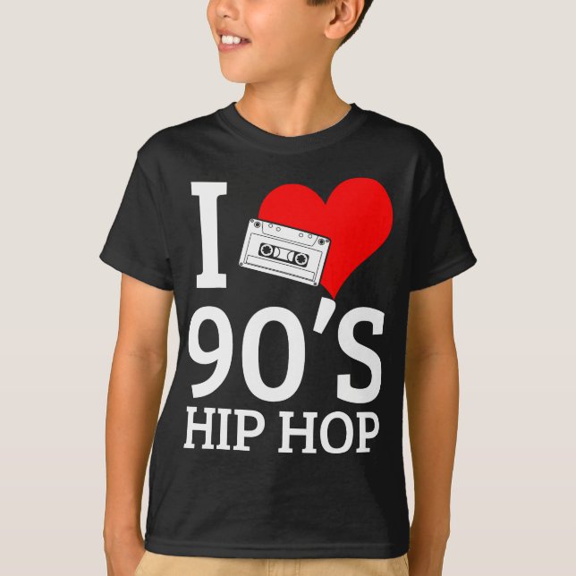 Camiseta Amo el rap de hip hop de los 90 (Anverso)