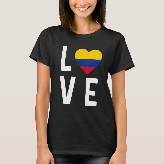 Camiseta Amo el recuerdo del orgullo colombiano del mapa de (Anverso)