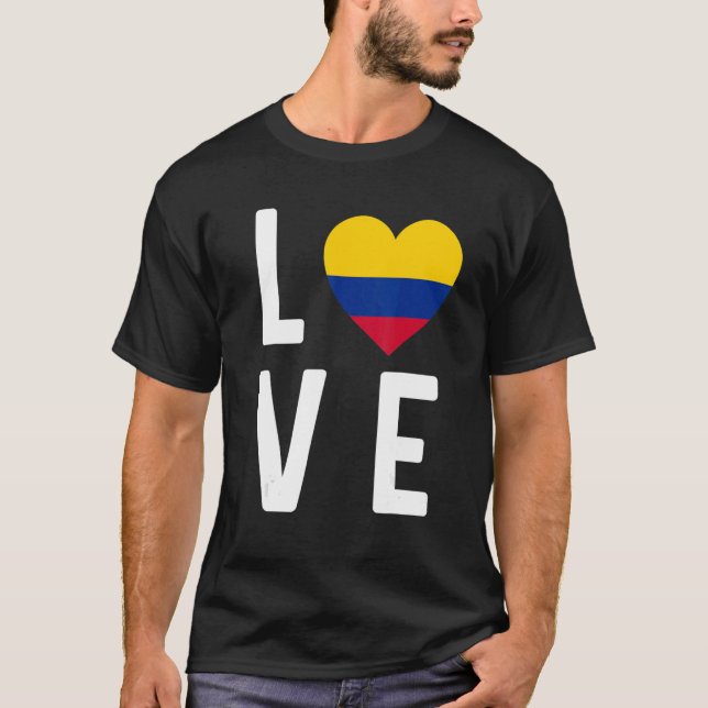Camiseta Amo el recuerdo del orgullo colombiano del mapa de (Anverso)