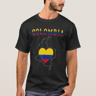 Camiseta Amo el recuerdo del orgullo colombiano del mapa de