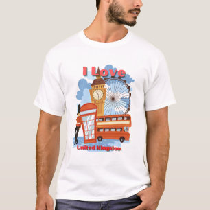 Camiseta Amo el Reino Unido Unisex estilo Soft T-Shirt