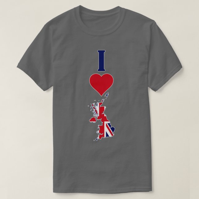 Camiseta Amo el Reino Unido Vertical I Heart UK Flag (Diseño del anverso)