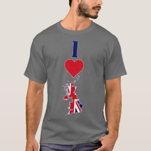 Camiseta Amo el Reino Unido Vertical I Heart UK Flag