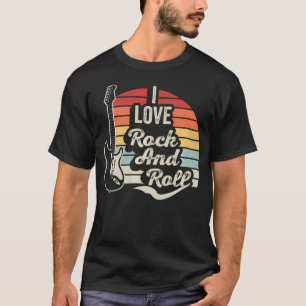 Camiseta Amo el Rock And Roll Guitarra Eléctrica Retro