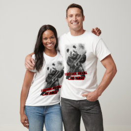 Camiseta Amo el Rock and Roll y los Pandas en un Fondo Negr