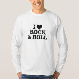 Camiseta Amo el Rock & Roll - Tipografía Retro Grungy
