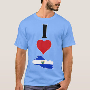Camiseta Amo El Salvador Vertical I Heart Country Flag M