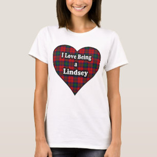 Camiseta Amo el ser un tartán de Lindsay del clan de