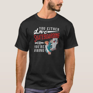 Camiseta Amo El Skateboarding Diciendo Para Chica Y Niño