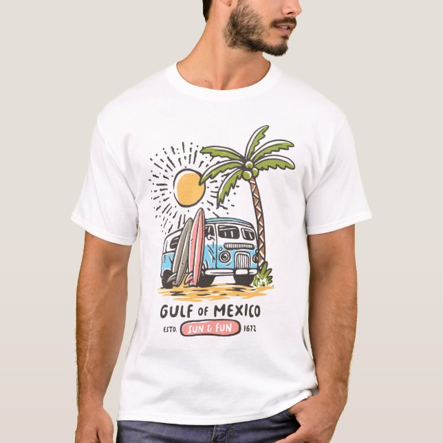 Camiseta Amo el Sol del Golfo de México y Fun Estd. 1672 (Anverso)