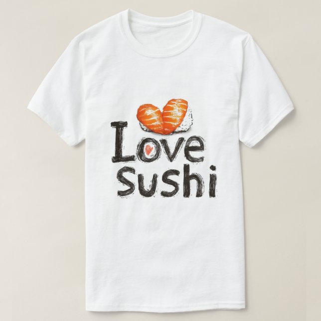 Camiseta Amo el sushi (Diseño del anverso)