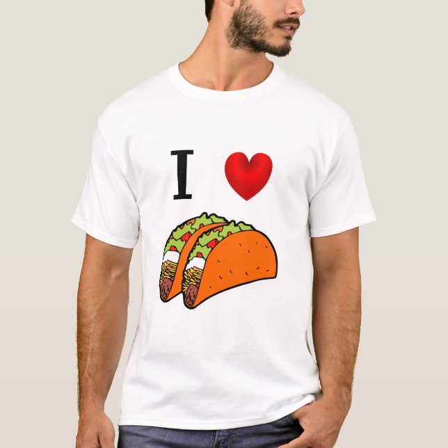 CAMISETA AMO EL TACOS ANARANJADO (Anverso)