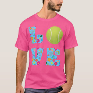 Camiseta Amo el Tenis Amantes del Tenis Floral