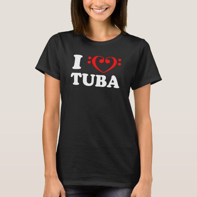 Camiseta Amo el Tuba del Corazón Limpio de Bass (Anverso)