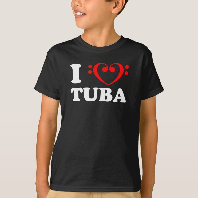 Camiseta Amo el Tuba del Corazón Limpio de Bass (Anverso)