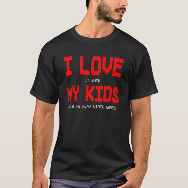 Camiseta Amo el videojuego de mis hijos para hombres de pap (Anverso)