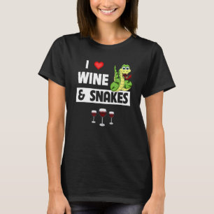 Camiseta Amo el vino y las serpientes reptil cómico beber g