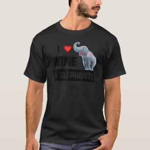 Camiseta Amo el vino y los elefantes bebiendo Safari africa