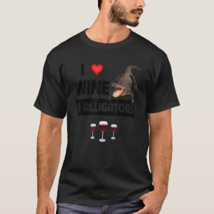 Camiseta Amo el vino y los lagartos Reptiles que beben vidr