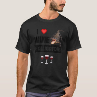 Camiseta Amo el vino y los lagartos Reptiles que beben vidr
