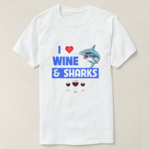 Camiseta Amo el vino y los tiburones
