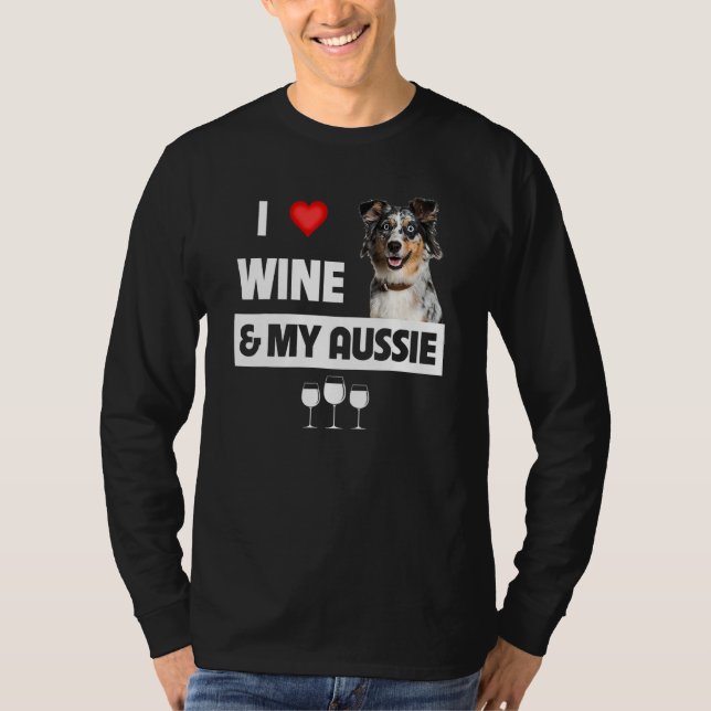 Camiseta Amo El Vino Y Mi Madre Australiana Papá Sheph (Anverso)
