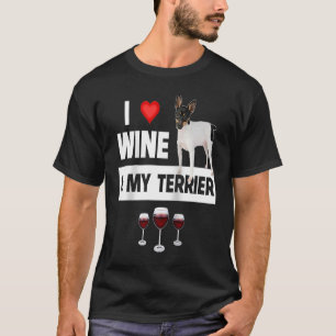Camiseta Amo el vino y mi padre mamá, amante del perro del