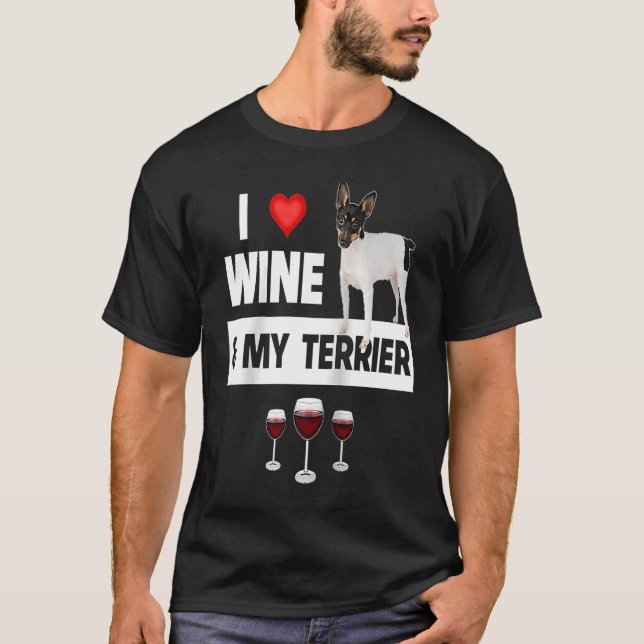 Camiseta Amo el vino y mi padre mamá, amante del perro del  (Anverso)