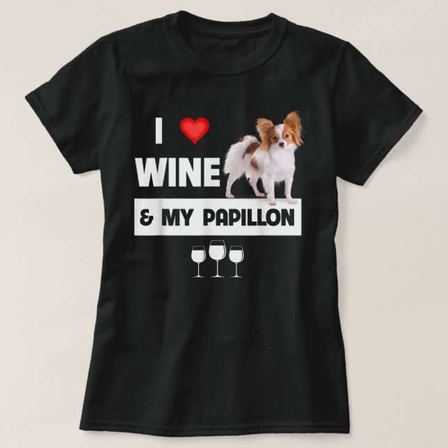 Camiseta Amo el vino y mi papilón papá papá bebe P (Diseño del anverso)