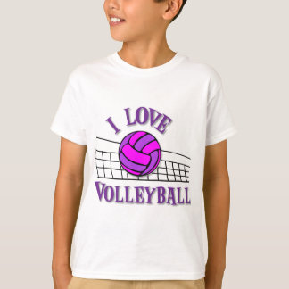 Camiseta Amo el voleibol, pinkpurple