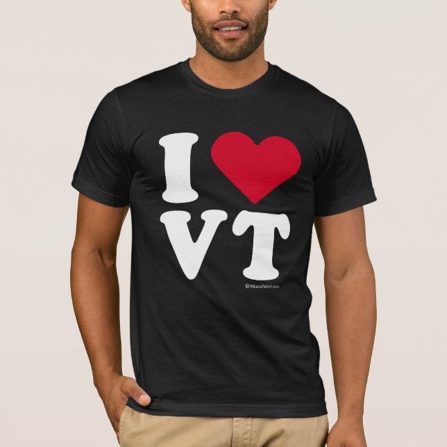 CAMISETA "AMO EL VT" "QUE AMO VERMONT " (Anverso)