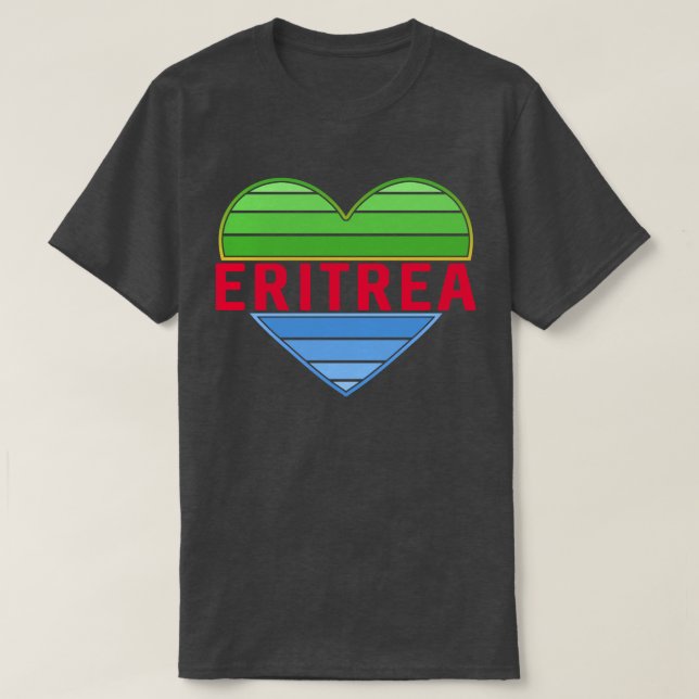 Camiseta Amo Eritrea, corazón eritreo (Diseño del anverso)