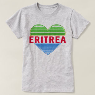Camiseta Amo Eritrea, corazón eritreo