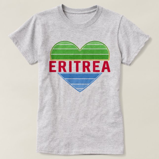Camiseta Amo Eritrea, corazón eritreo (Diseño del anverso)