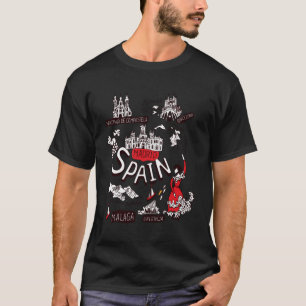 Camiseta Amo España España Mapa con madera de estilo tradic