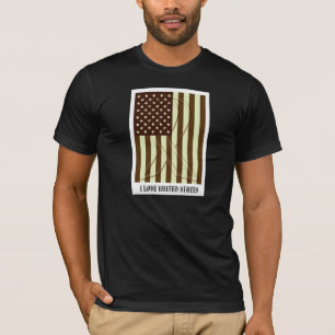 Camiseta Amo Estados Unidos - Hope Ribbon Reusa - Vintage