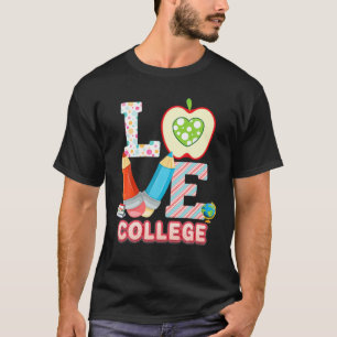 Camiseta Amo Estudiante Universitario De Regreso A La Escue