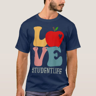 Camiseta Amo Estudiantil Apple Groovy Retro Cute De Vuelta 