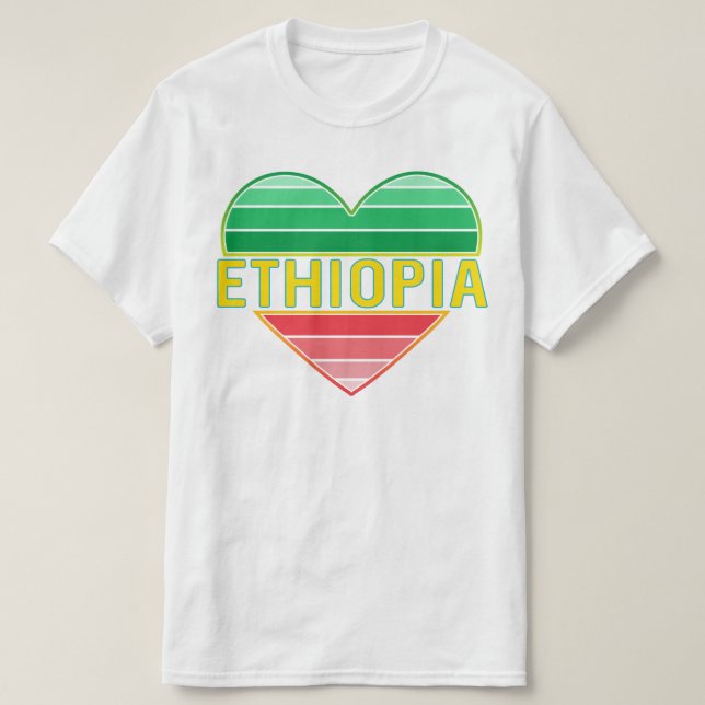 Camiseta Amo Etiopía, corazón etíope (Diseño del anverso)
