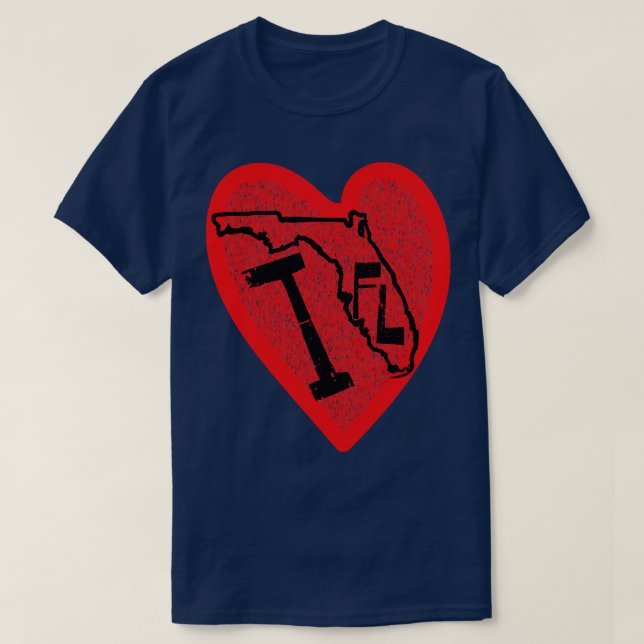 Camiseta Amo Florida Corazón Florida (Diseño del anverso)