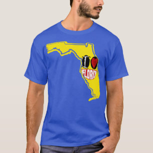 Camiseta Amo Florida Sonriendo Cara Feliz