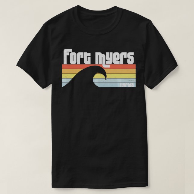 Camiseta Amo Fort Myers Florida Ola del Océano Atlántico FL (Diseño del anverso)